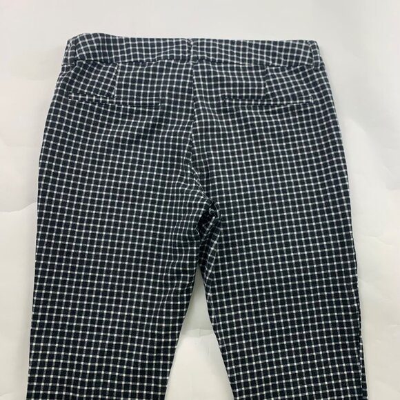 Old Navy Black White Windowpane Checkered Stretch Canvas Pixie Ankle Pant 10 - Picture 7 of 7
